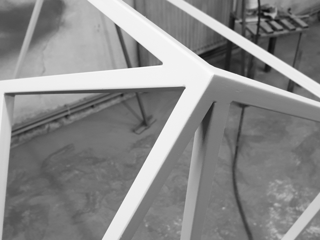 Metal detail in black & white photo